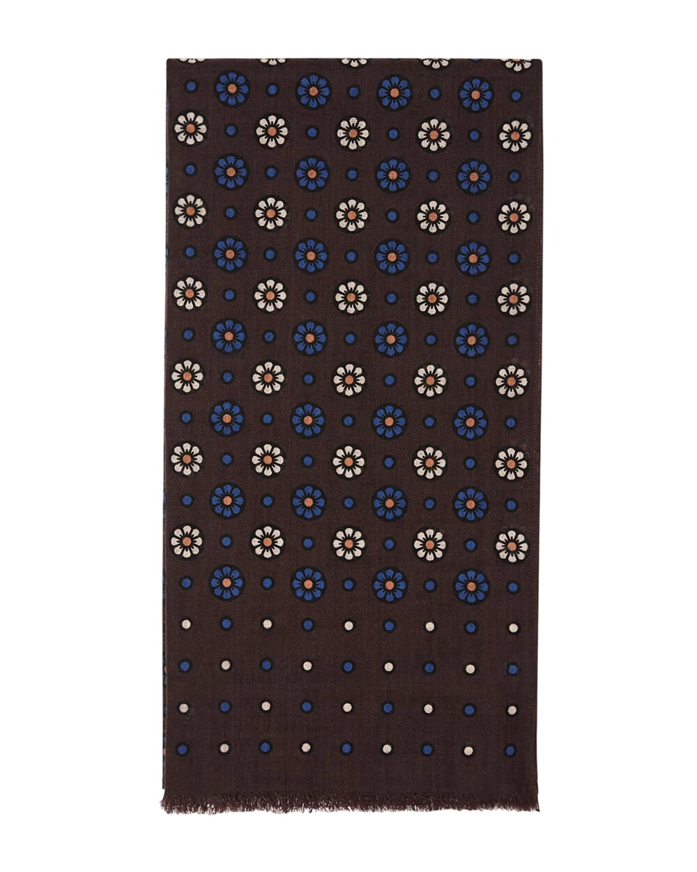 $198 Men's Store Bloomingdale's Scarf Mens OS Brown Floral Medallion Wool Italy
